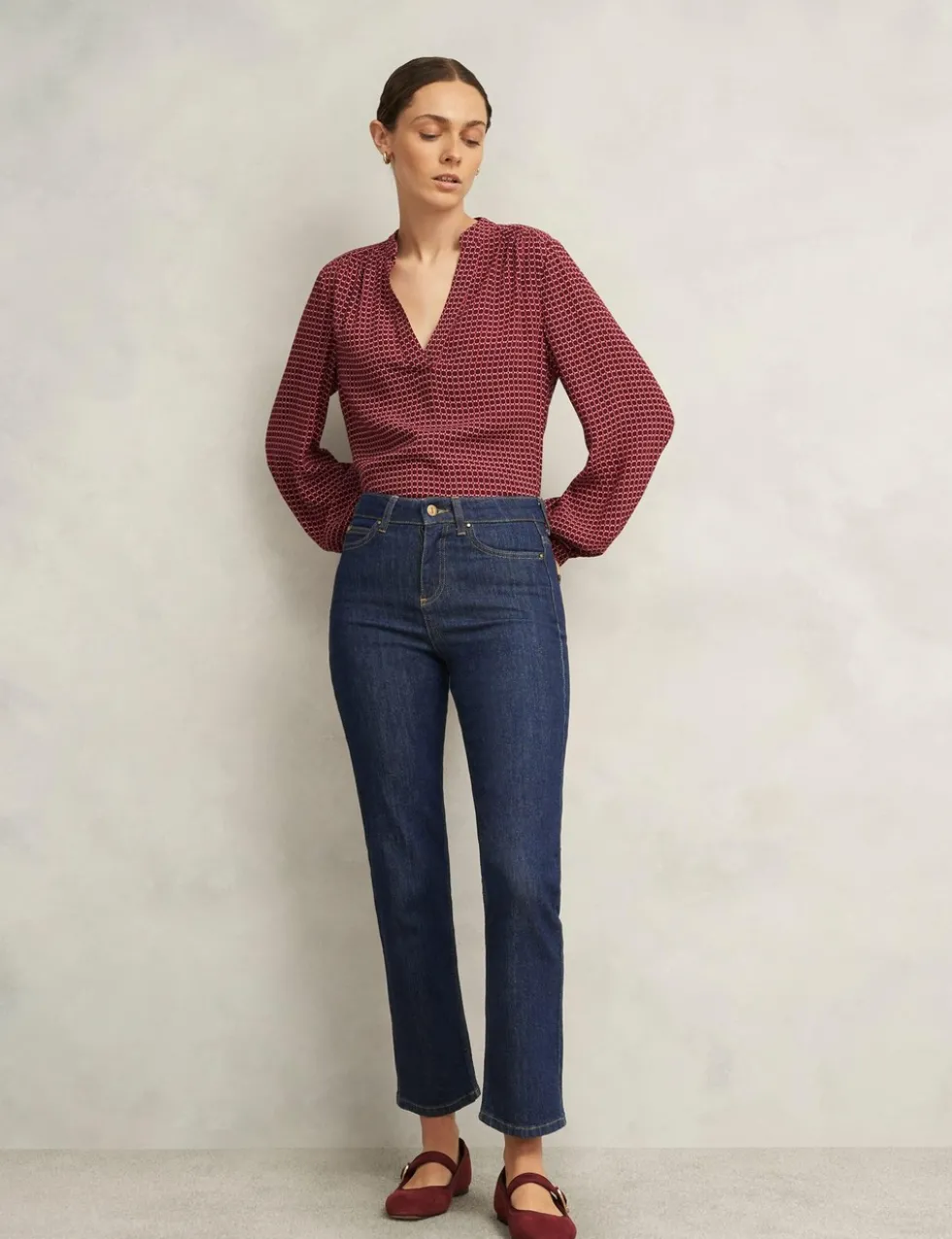 High Waisted Straight Leg Ankle Grazer Jeans