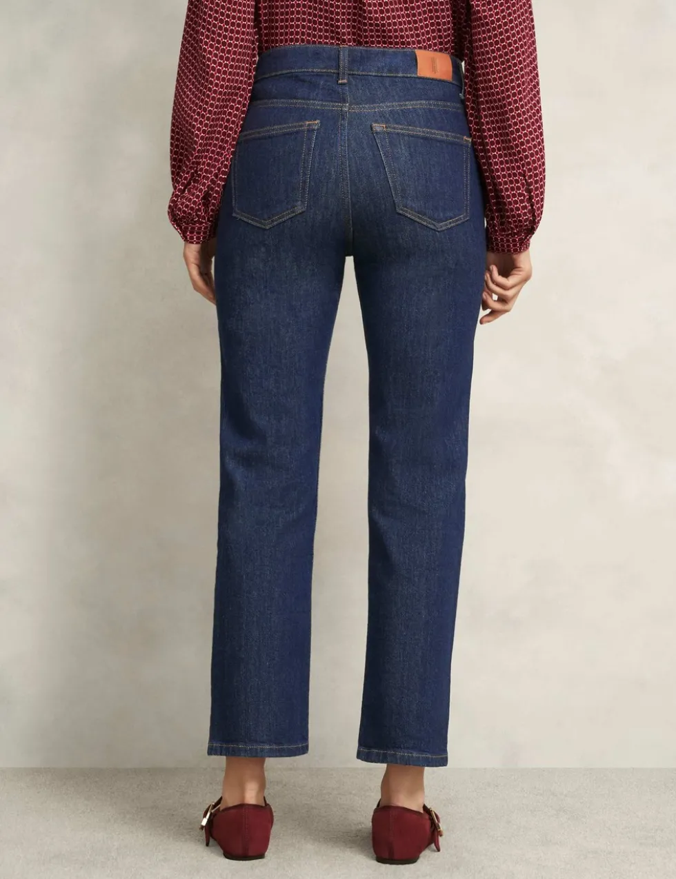 High Waisted Straight Leg Ankle Grazer Jeans