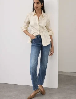 High Waisted Straight Leg Jeans