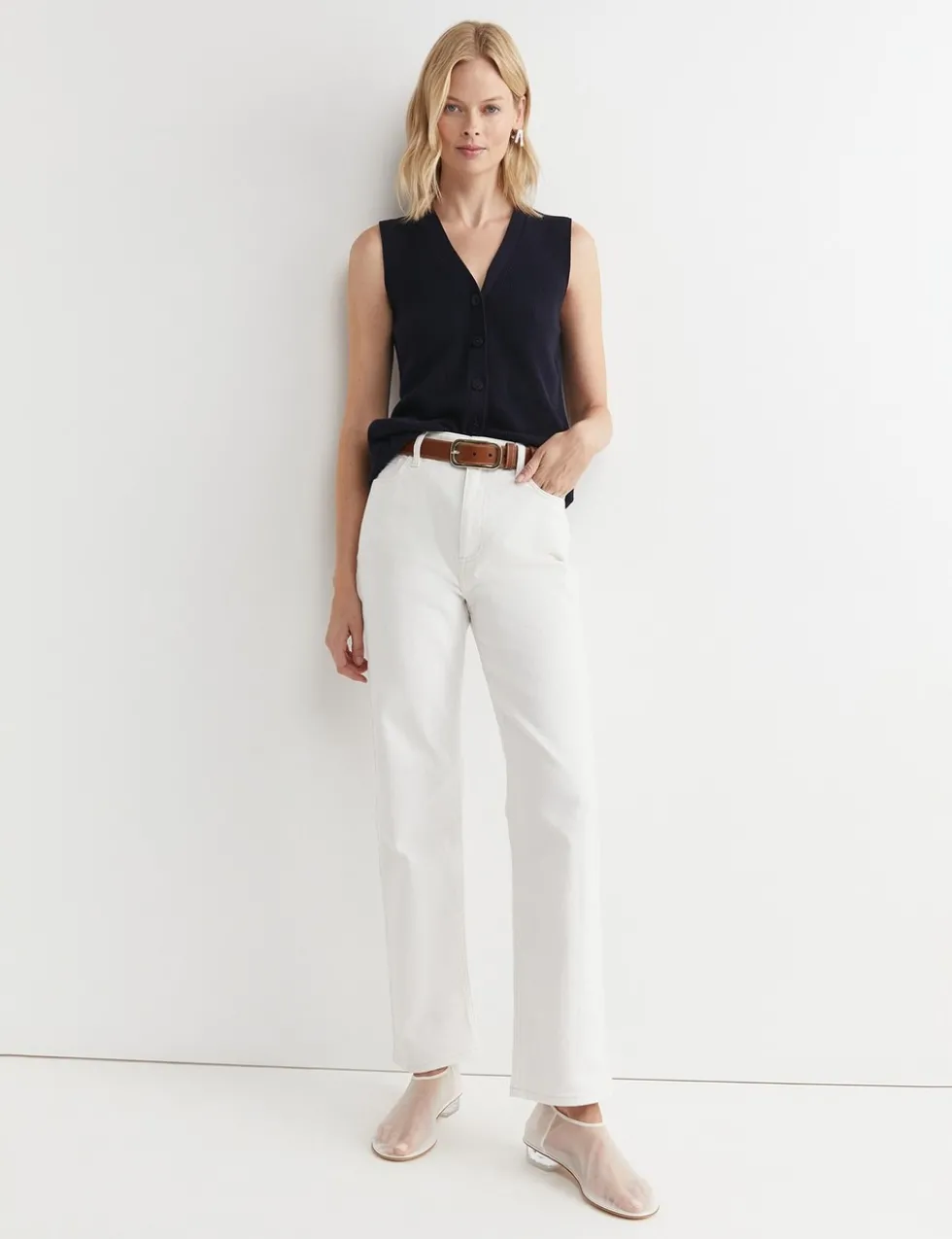 High Waisted Straight Leg Jeans