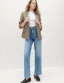 High Waisted Straight Leg Jeans