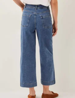 High Waisted Straight Leg Cropped Jeans