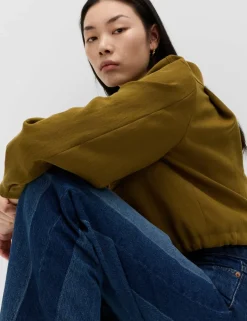 High Waisted Two Tone Wide Leg Jeans