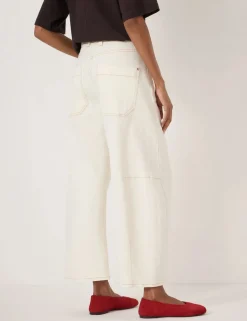 High Waisted Wide Leg Ankle Grazer Jeans