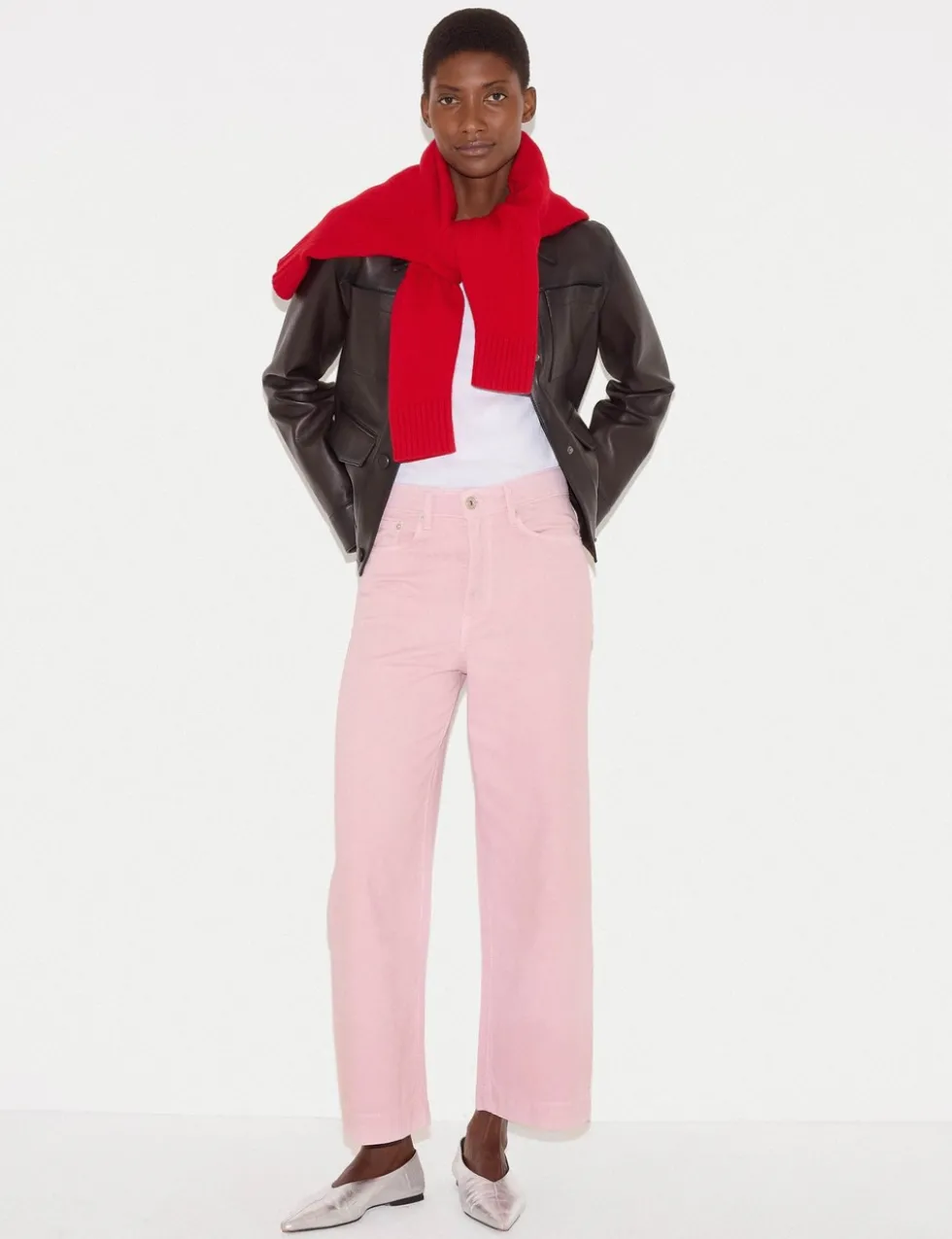 High Waisted Wide Leg Ankle Grazer Jeans