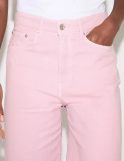 High Waisted Wide Leg Ankle Grazer Jeans