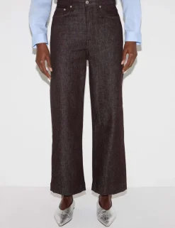 High Waisted Wide Leg Ankle Grazer Jeans