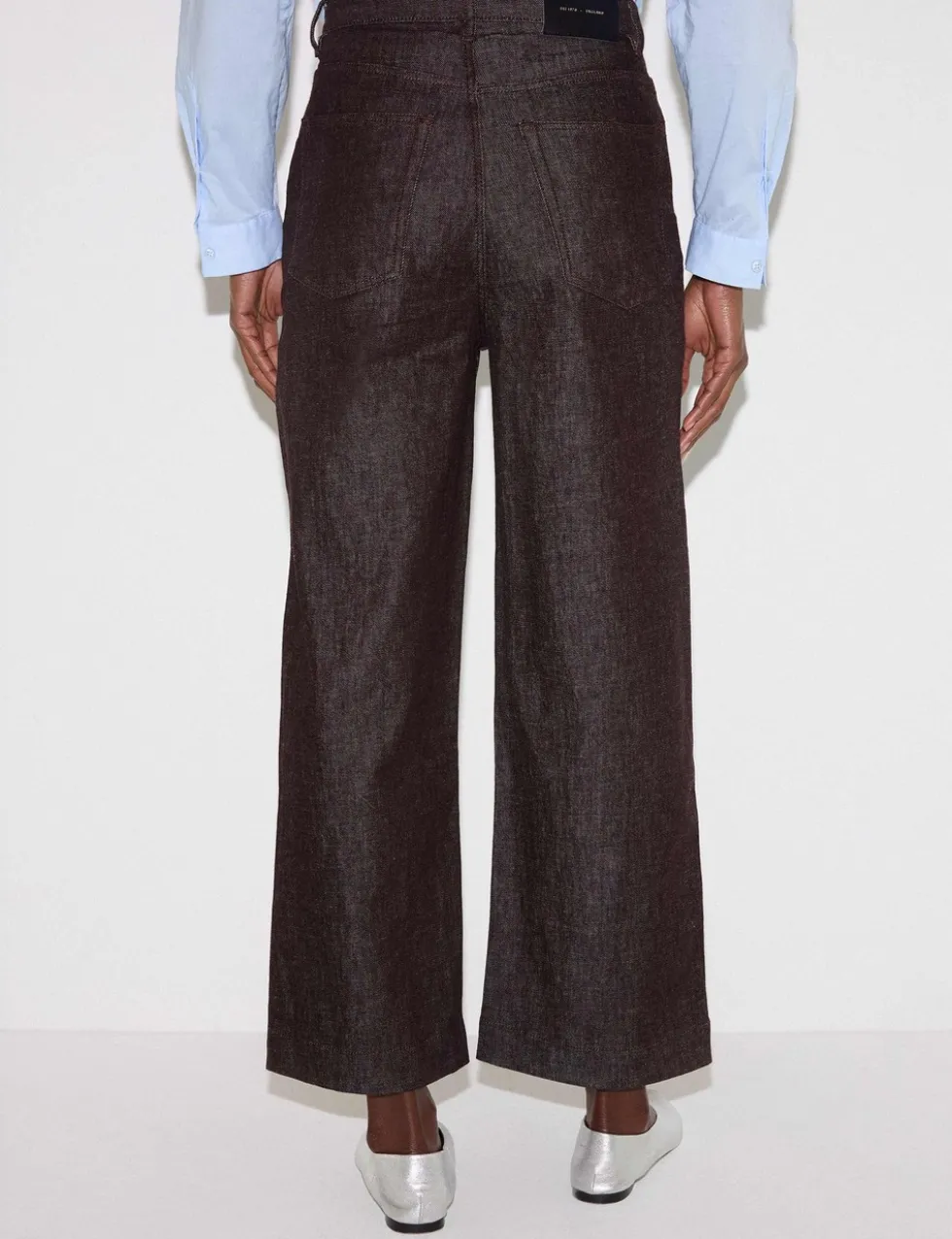 High Waisted Wide Leg Ankle Grazer Jeans