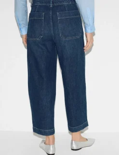 High Waisted Wide Leg Ankle Grazer Jeans