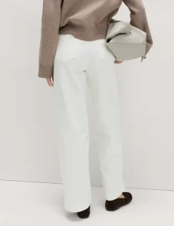 High Waisted Wide Leg Ankle Grazer Jeans