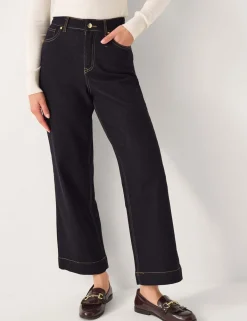 High Waisted Wide Leg Ankle Grazer Jeans
