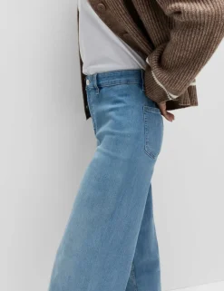 High Waisted Wide Leg Ankle Grazer Jeans