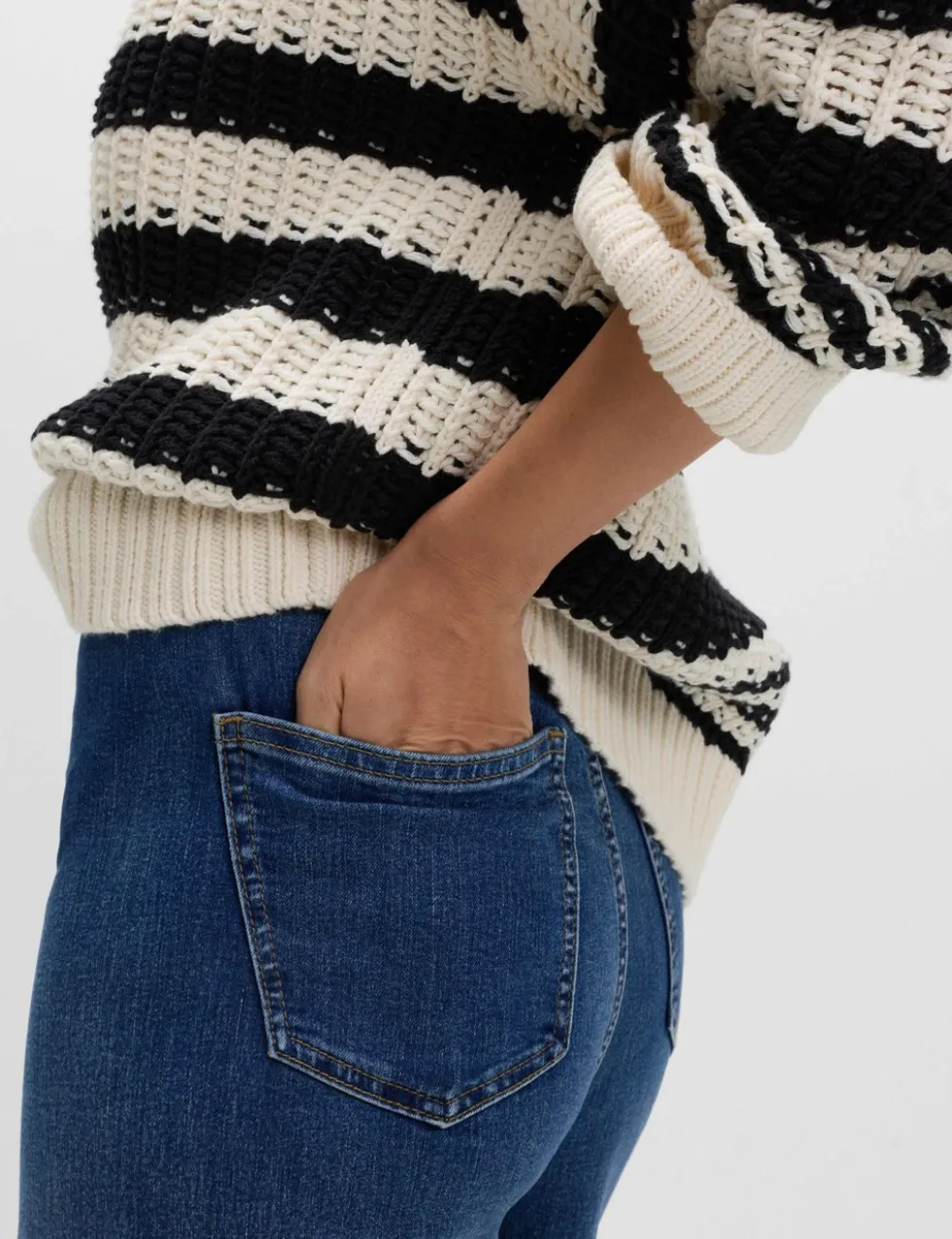 High Waisted Wide Leg Ankle Grazer Jeans