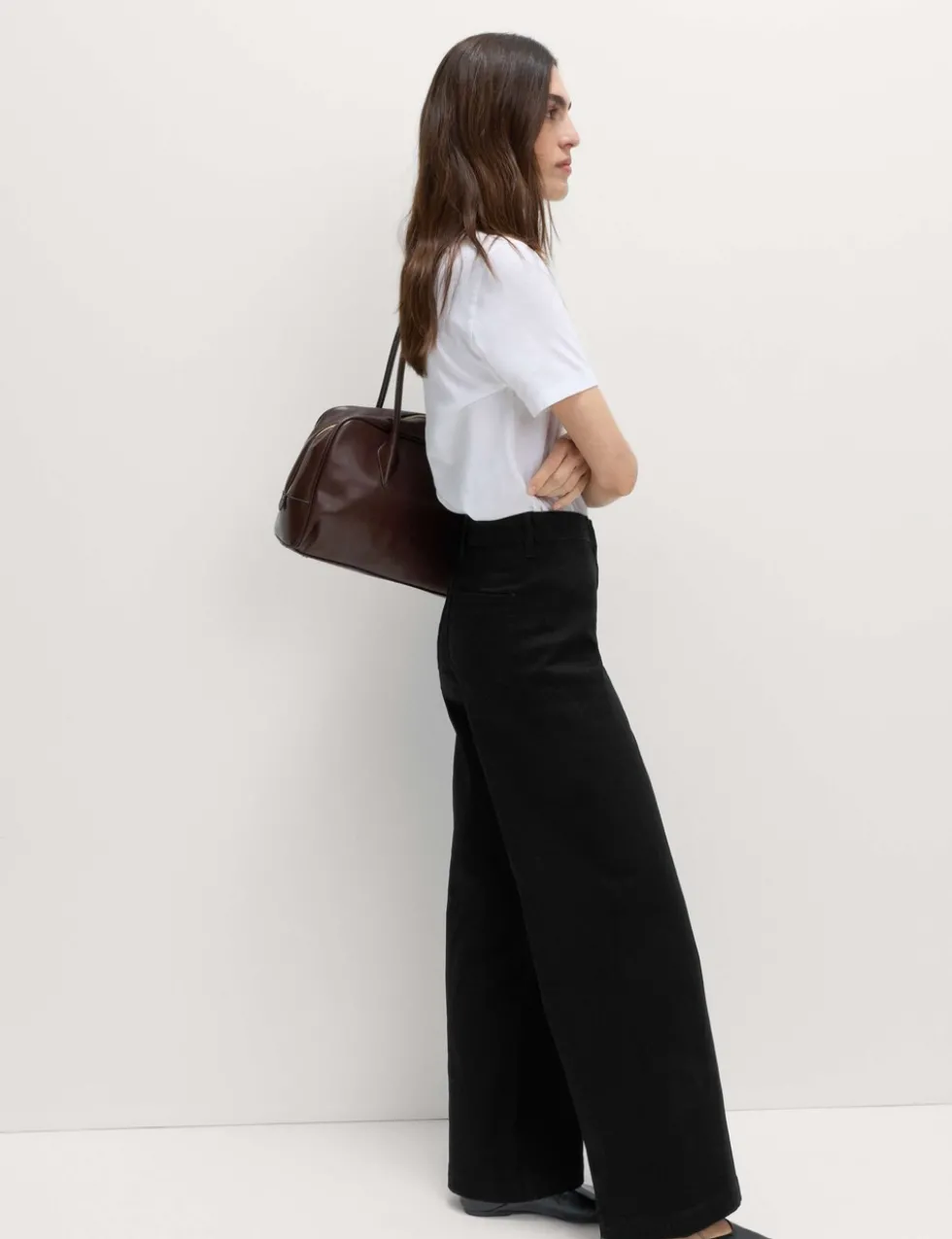 High Waisted Wide Leg Ankle Grazer Jeans
