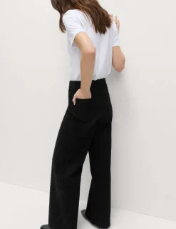High Waisted Wide Leg Ankle Grazer Jeans
