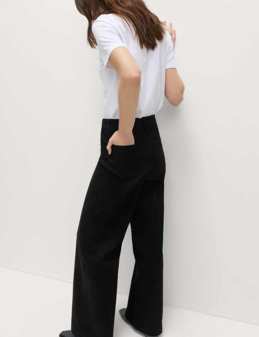 High Waisted Wide Leg Ankle Grazer Jeans