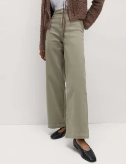 High Waisted Wide Leg Ankle Grazer Jeans