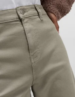 High Waisted Wide Leg Ankle Grazer Jeans
