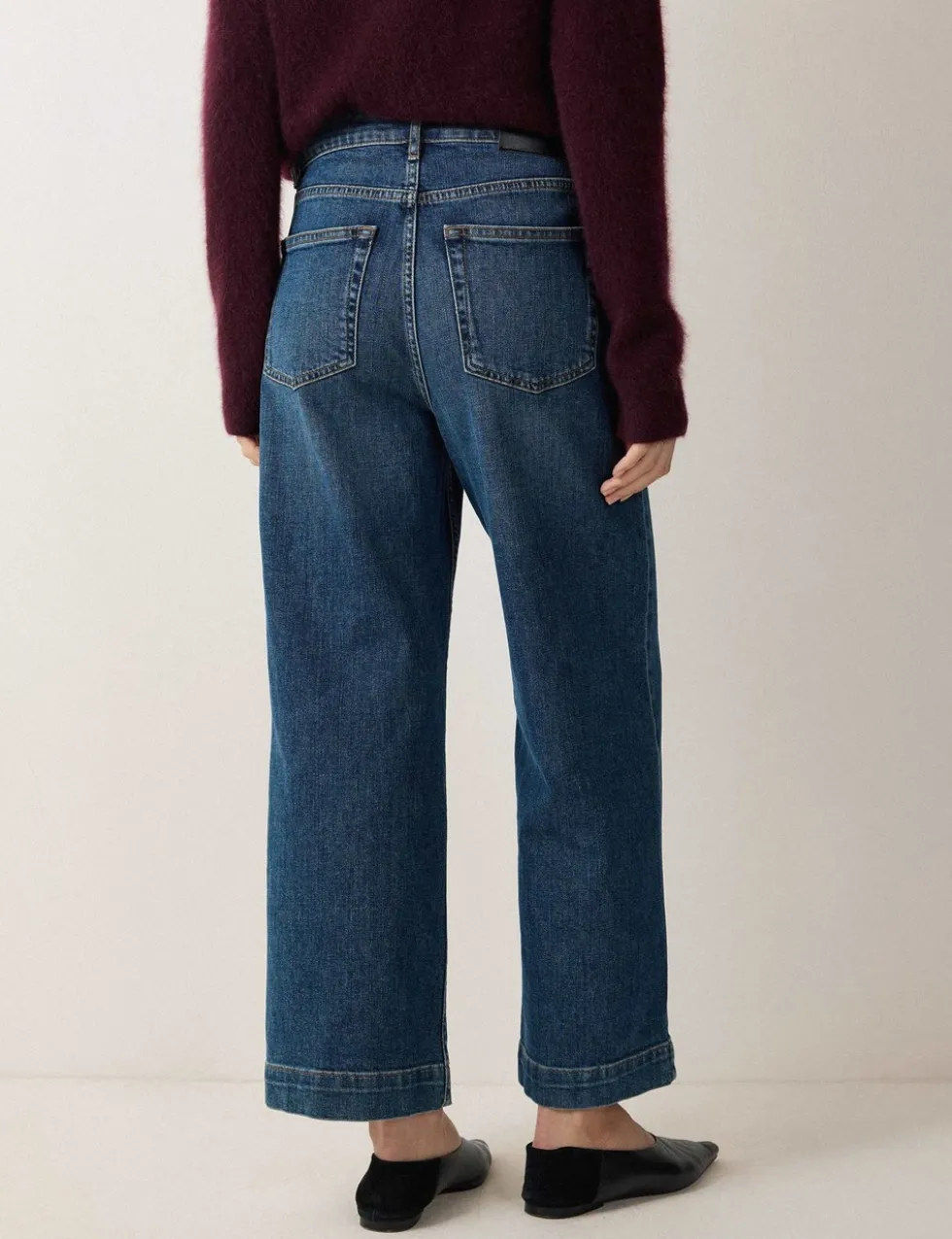 High Waisted Wide Leg Ankle Grazer Jeans