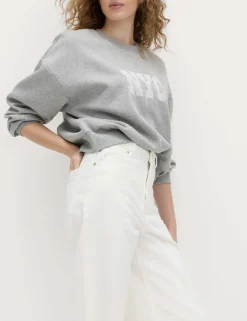 High Waisted Wide Leg Cropped Jeans