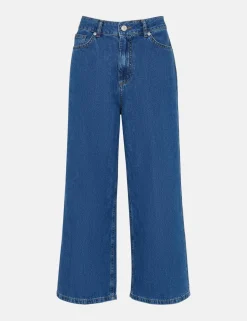 High Waisted Wide Leg Cropped Jeans
