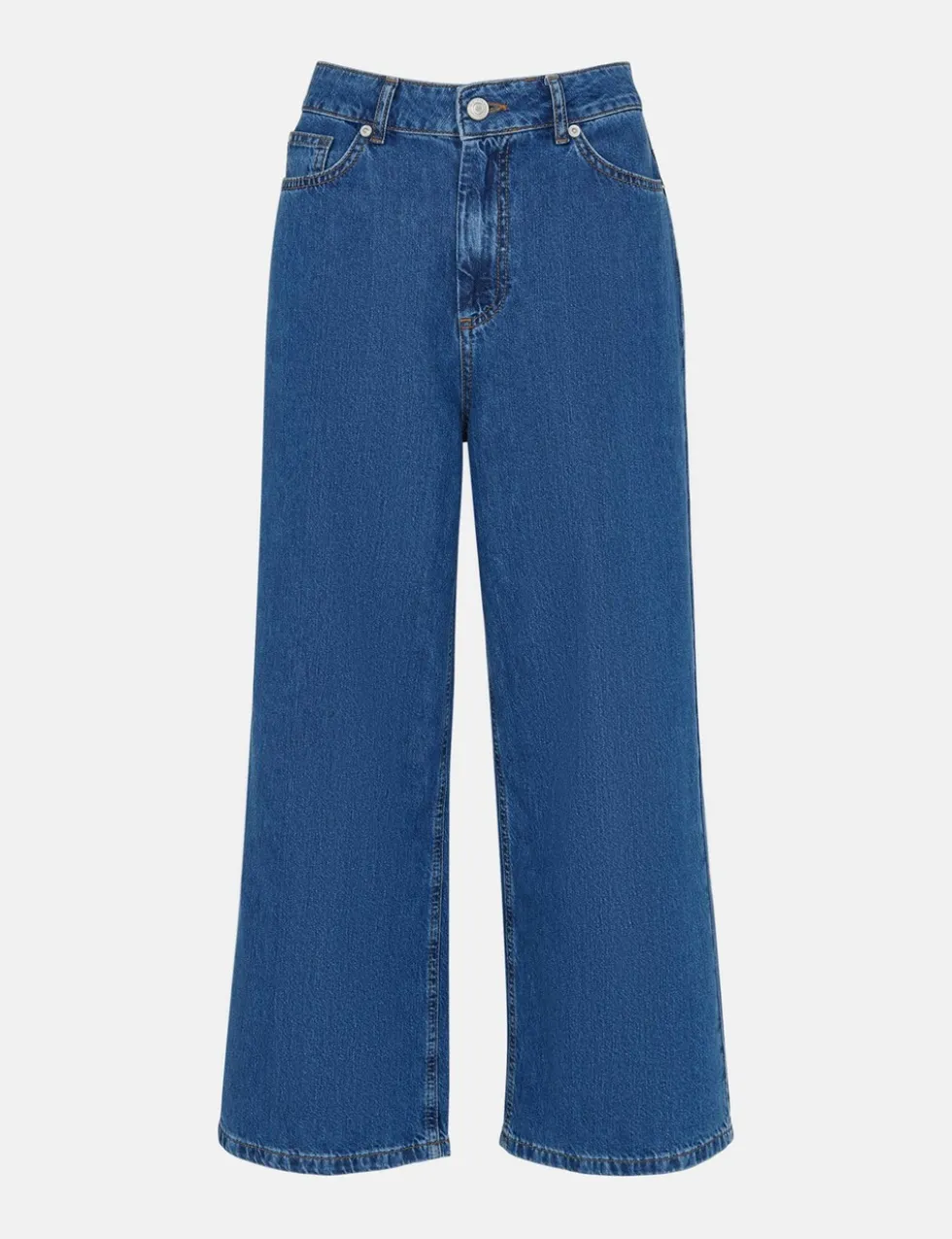 High Waisted Wide Leg Cropped Jeans