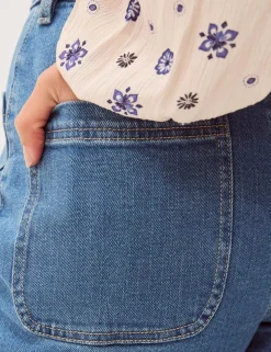 High Waisted Wide Leg Cropped Jeans