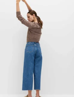 High Waisted Wide Leg Cropped Jeans