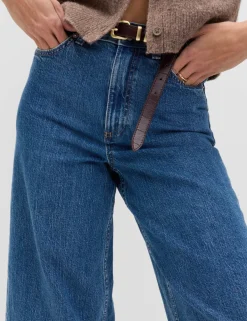 High Waisted Wide Leg Cropped Jeans
