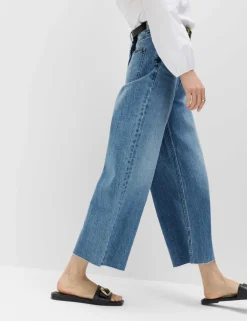 High Waisted Wide Leg Cropped Jeans