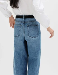 High Waisted Wide Leg Cropped Jeans