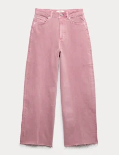 High Waisted Wide Leg Cropped Jeans