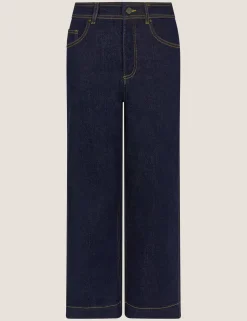High Waisted Wide Leg Cropped Jeans