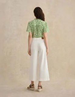 High Waisted Wide Leg Cropped Jeans