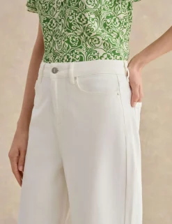 High Waisted Wide Leg Cropped Jeans