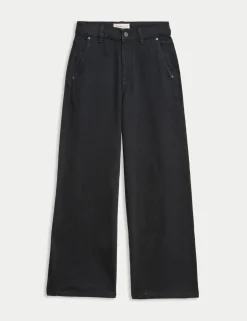 High Waisted Wide Leg Jeans with Lyocell