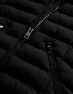 Hooded Funnel Neck Longline Puffer Jacket
