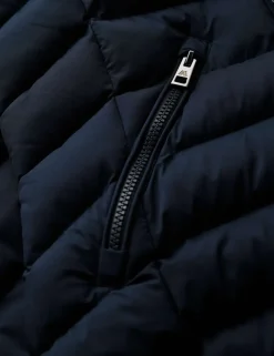 Hooded Funnel Neck Longline Puffer Jacket