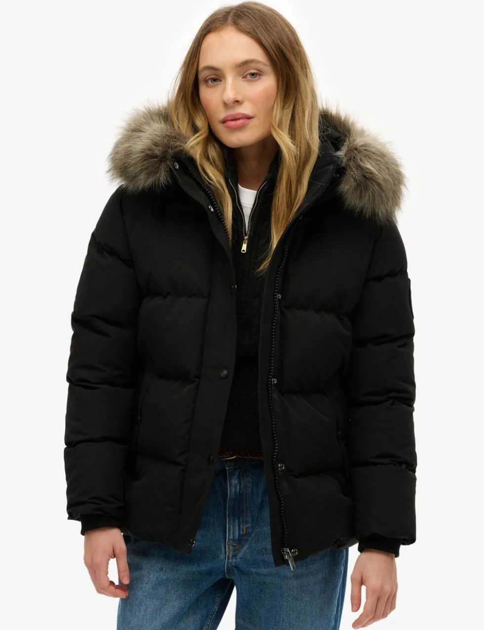 Hooded Funnel Neck Puffer Jacket