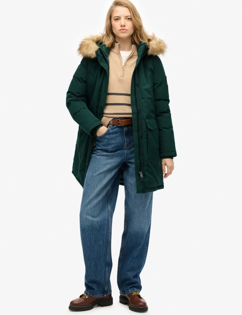 Hooded Longline Parka Coat