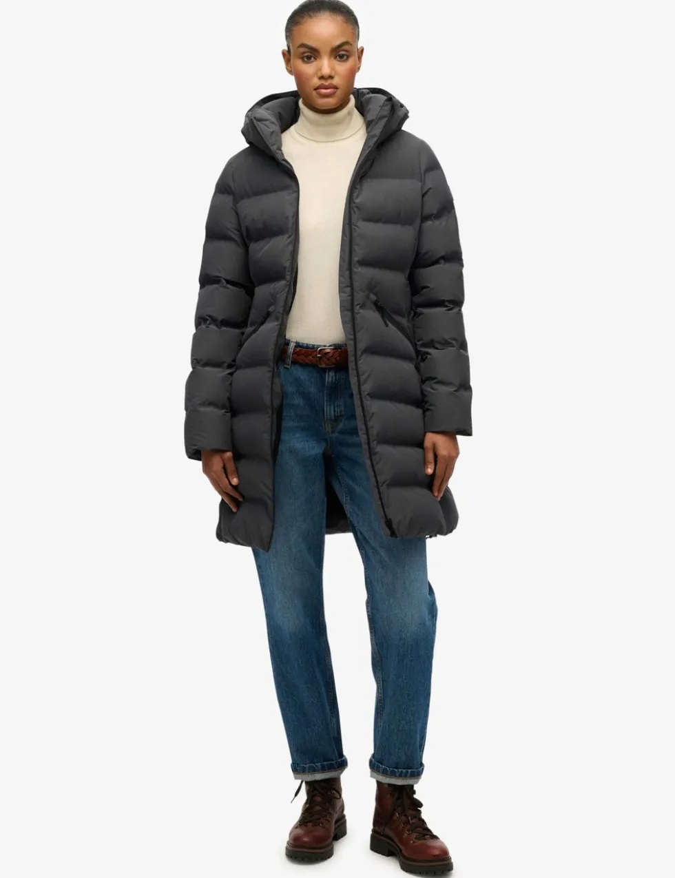 Hooded Padded Longline Puffer Jacket
