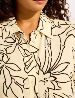 Hothouse Flowers Beach Cover Up Shirt