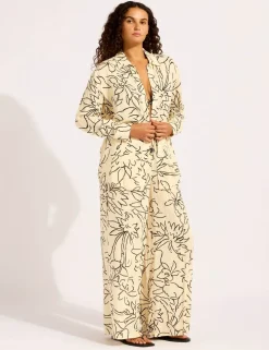 Hothouse Flowers Floral Drawstring Wide Leg Trousers