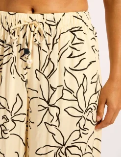 Hothouse Flowers Floral Drawstring Wide Leg Trousers
