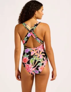Hothouse Flowers Printed V-Neck Swimsuit