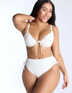 Ibiza Textured Wired Tie Detail Bikini Top