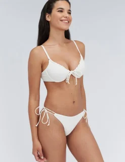 Ibiza Textured Wired Tie Detail Bikini Top