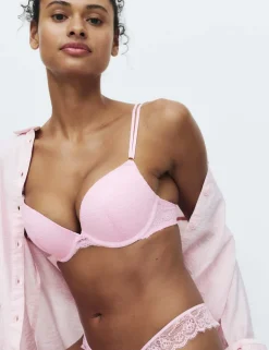 Ida Lace Wired Push-Up Plunge Bra (A-E)