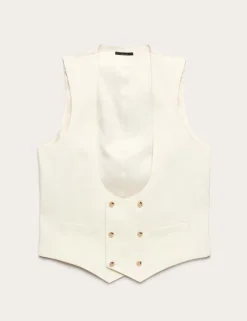 Italian Performance Linen Blend Double Breasted Waistcoat