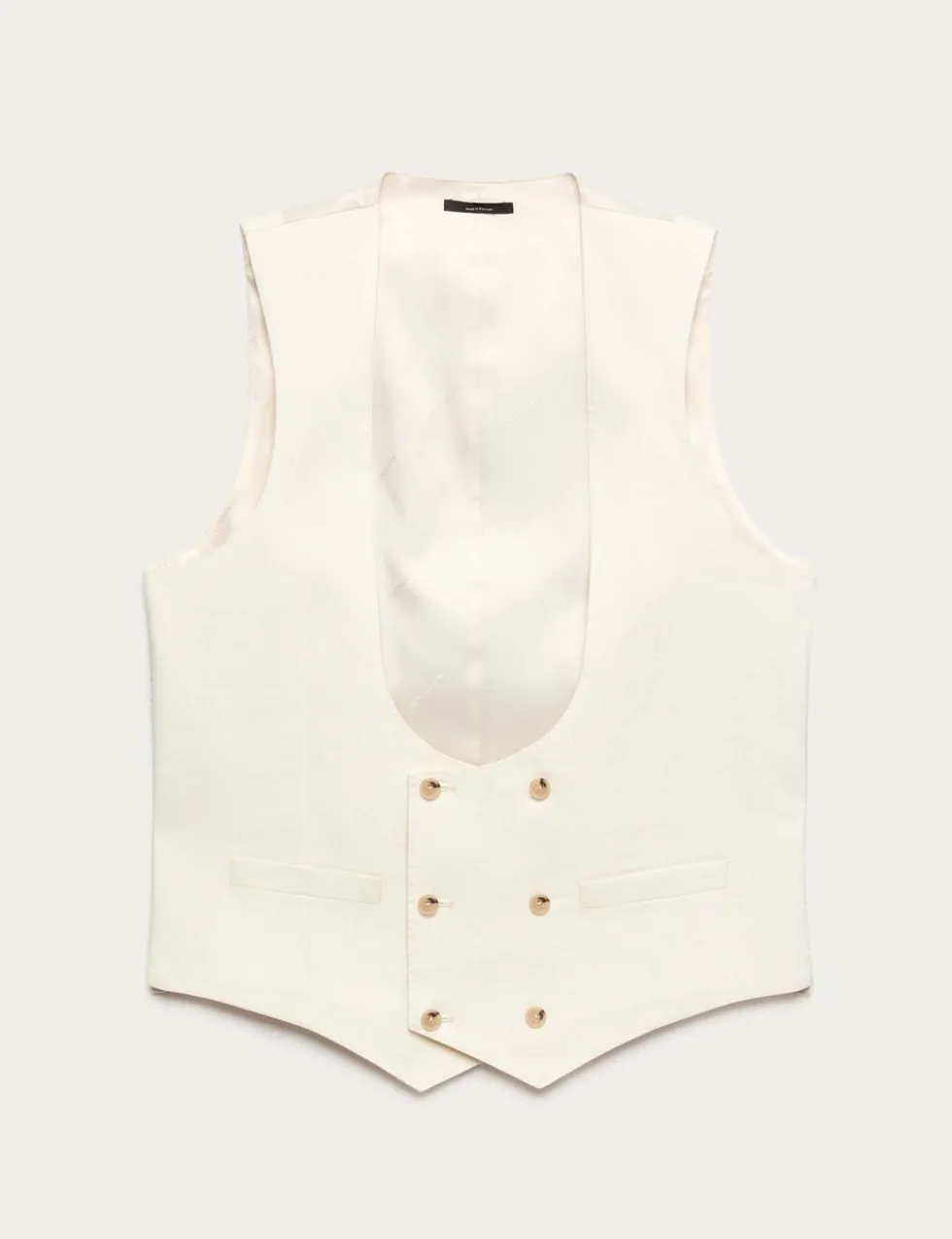 Italian Performance Linen Blend Double Breasted Waistcoat